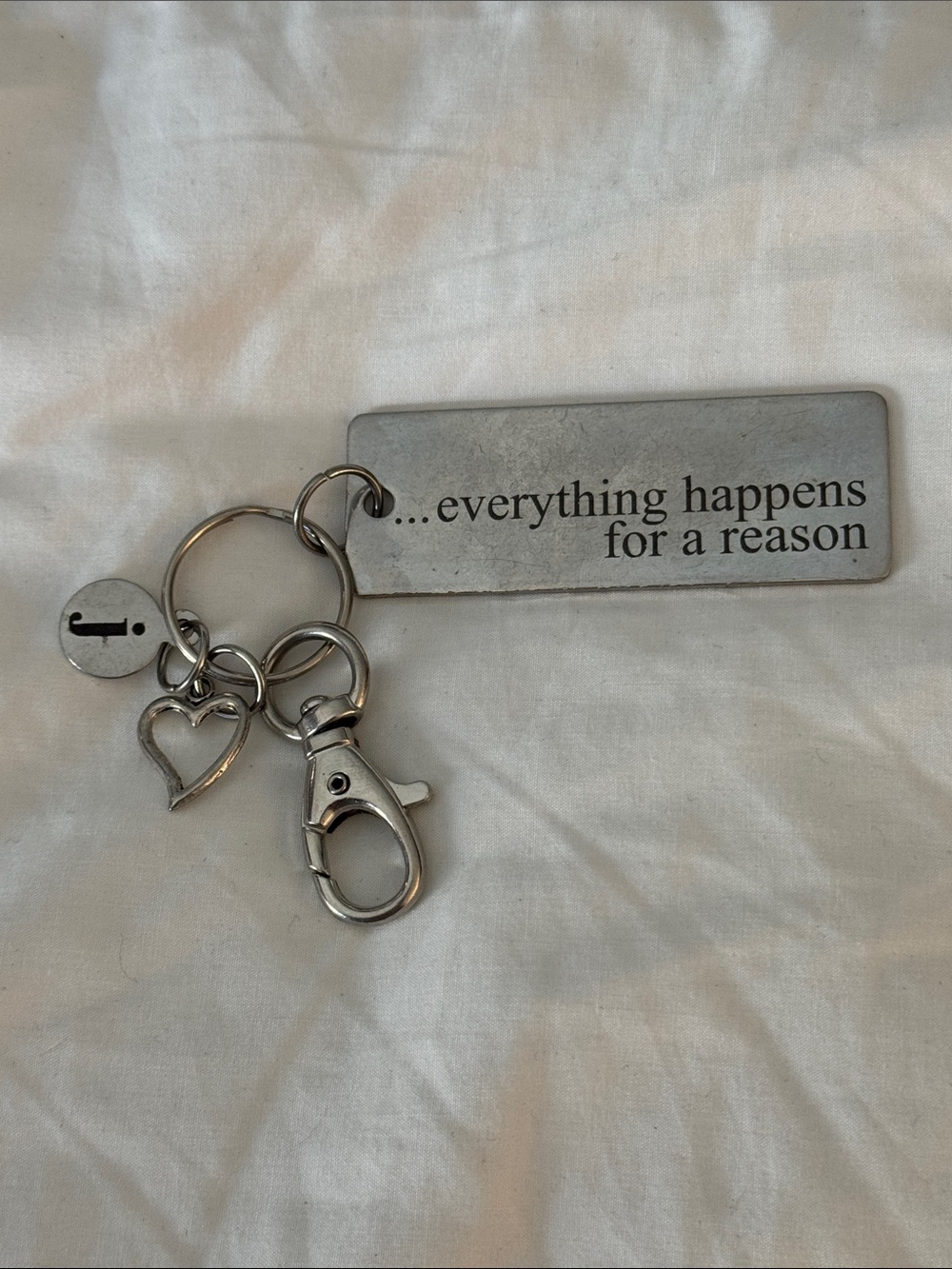 Inspirational Silver Keychain - "Everything Happens for a Reason"
